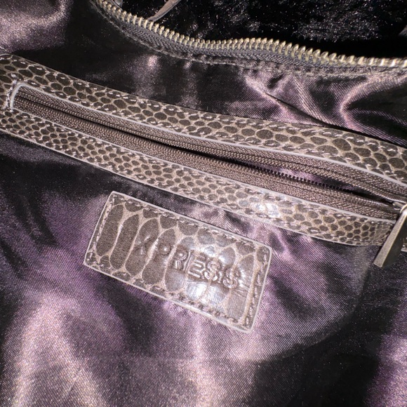 Express Gray Snakeskin Hobo Bag with Fringe - Picture 3 of 12